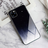 G-FAITH Feather Print Glass Case Starry Sky Design For iPhone 11 | 11Pro | Max | X | XS | Max | Xr