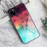 G-FAITH Feather Print Glass Case Starry Sky Design For iPhone 11 | 11Pro | Max | X | XS | Max | Xr