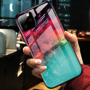 Marble Grain Gradient Hard Tempered Glass Case Cover for iPhone 11 | 11 Pro | Max