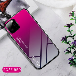 Marble Grain Gradient Hard Tempered Glass Case Cover for iPhone 11 | 11 Pro | Max