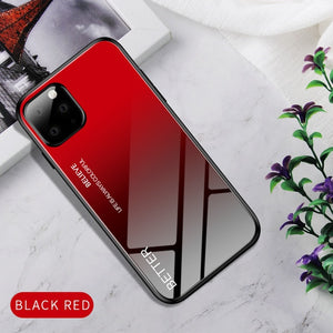 Marble Grain Gradient Hard Tempered Glass Case Cover for iPhone 11 | 11 Pro | Max