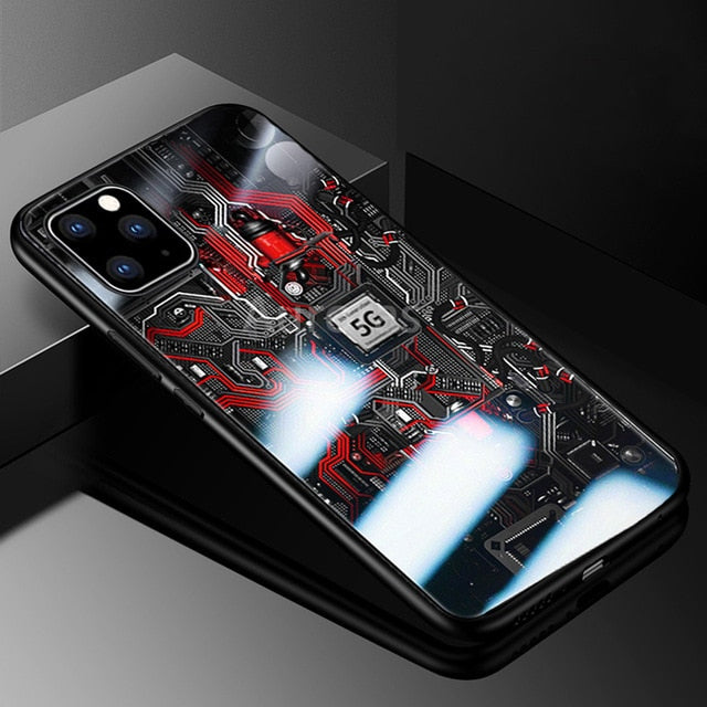 Auroras Explorer Painted Tempered Glass Silicon Case for iPhone 11 | 11 Pro | Max