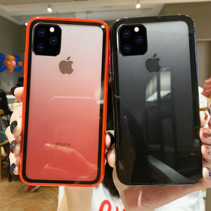 Ultra Thin Gradient Transparent  Case for iPhone 11 Case Acrylic Glass Cover for For IPhone XI XIR XS MAX 2019 Back Coque Cover