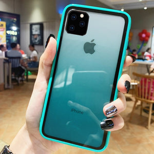 Ultra Thin Gradient Transparent  Case for iPhone 11 Case Acrylic Glass Cover for For IPhone XI XIR XS MAX 2019 Back Coque Cover