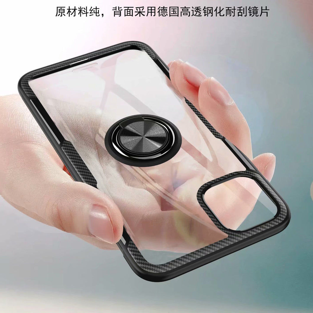 Transparent Premium Quality Hard Case With Ring Stand Magnet Cover for iPhone