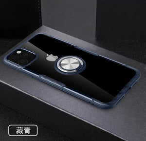 Transparent Premium Quality Hard Case With Ring Stand Magnet Cover for iPhone