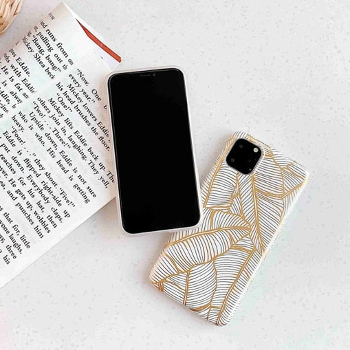 Luxury Flower Gold Plating Gradient Silicone Shockproof Case Cover for iPhone 11 | Pro | Max | X | XS Max | Xr