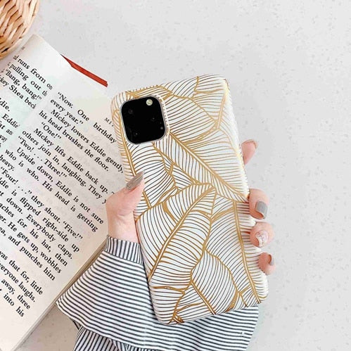 Luxury Flower Gold Plating Gradient Silicone Shockproof Case Cover for iPhone 11 | Pro | Max | X | XS Max | Xr