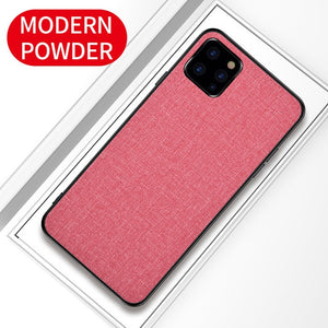 Fabric Cloth Silicone Hard Frame Shockproof Case for iPhone 11 | 11 Pro | 11 Pro Max