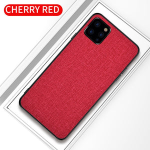 Fabric Cloth Silicone Hard Frame Shockproof Case for iPhone 11 | 11 Pro | 11 Pro Max