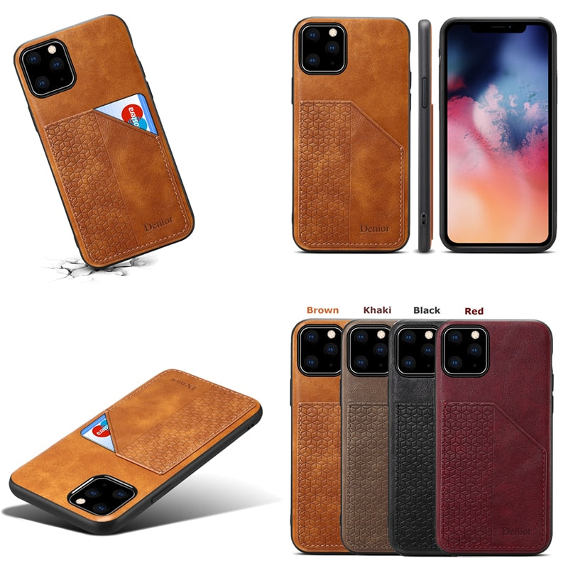 Luxury Leather Card Holder Case Cover for iPhone 11 | 11 Pro | Max