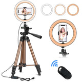 10 inch LED Ring Light Dimmable with Phone Tripod for Smart Cell Mobile Phone Live Selfie Makeup Holders Stands