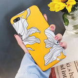 LOVECOM IMD Fashion Yellow Flowers Glossy Soft Case For Apple iPhone