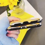 LOVECOM IMD Fashion Yellow Flowers Glossy Soft Case For Apple iPhone