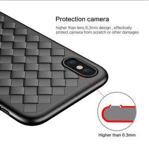 FLOVEME Luxury Grid Weave Silicone Soft iPhone Case For iPhone XR, XS Max, 7, 8, Plus Covers