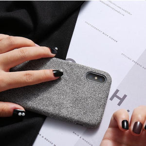 iPhone Simple Luxury Cloth Deep Color Light Slim Case for 7 | 8 | Plus | X | XS Max | Xr