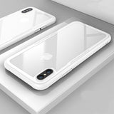 Luxury Tempered Glass iPhone Case with Transparent Protective Glass Cover