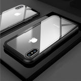 Luxury Tempered Glass iPhone Case with Transparent Protective Glass Cover