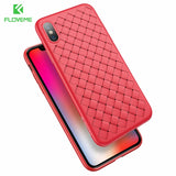 FLOVEME Luxury Grid Weave Silicone Soft iPhone Case For iPhone XR, XS Max, 7, 8, Plus Covers