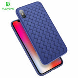 FLOVEME Luxury Grid Weave Silicone Soft iPhone Case For iPhone XR, XS Max, 7, 8, Plus Covers