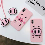 Cute Pink Silicon Stand Holder Pig Case Case For iPhone 7 | 8 | Plus | X | XS Max | Xr