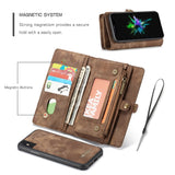 Coque Wallet Case 2 in 1 Detachable Genuine Leather Magnetic Flip for iPhone XS | XS Max | Xr | 7 | 8 | Plus