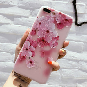 Flower Silicon Case with Rose Floral Design of Soft TPU