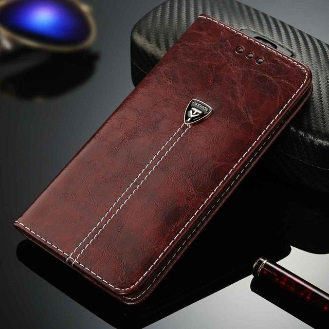 Luxury Flip Leather iPhone Wallet Card Slots Cases Covers