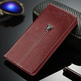 Luxury Flip Leather iPhone Wallet Card Slots Cases Covers