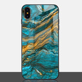 Marble Luxury Agate Silicone Soft Edge Glass PC Case for iPhone X | XS  | XS Max | XR