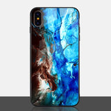 Marble Luxury Agate Silicone Soft Edge Glass PC Case for iPhone X | XS  | XS Max | XR