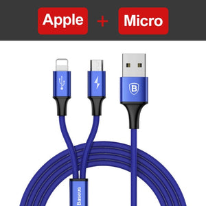 Baseus 3 in 1 Micro USB Cable For iPhone | Type C | Android