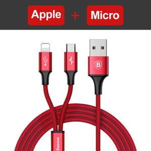 Baseus 3 in 1 Micro USB Cable For iPhone | Type C | Android