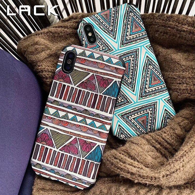 Retro Geometric Soft Back Case for iPhone 7 | 8 | Plus | X | XS Max | Xr