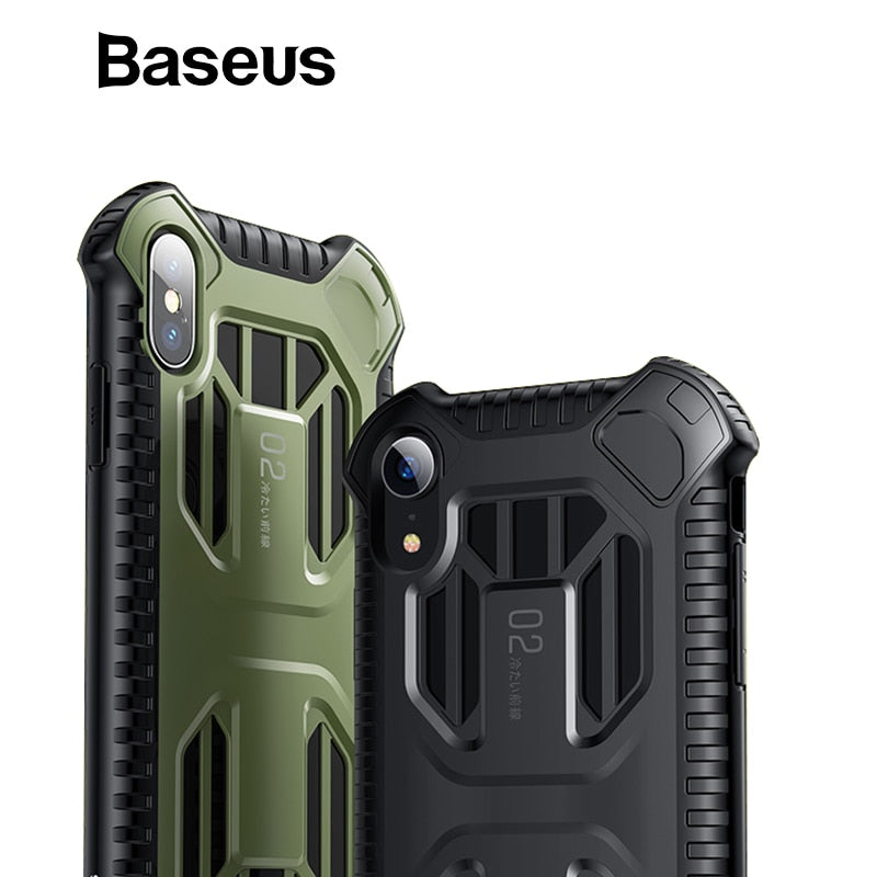 Baseus Military Armor Case For iPhone with Soft Silicone & Plastic Hybrid X, XS & XS Max