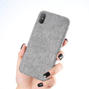 iPhone Simple Luxury Cloth Deep Color Light Slim Case for 7 | 8 | Plus | X | XS Max | Xr