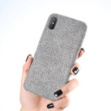 iPhone Simple Luxury Cloth Deep Color Light Slim Case for 7 | 8 | Plus | X | XS Max | Xr