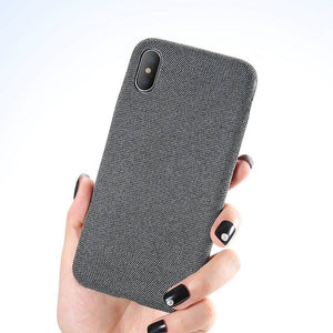 iPhone Simple Luxury Cloth Deep Color Light Slim Case for 7 | 8 | Plus | X | XS Max | Xr