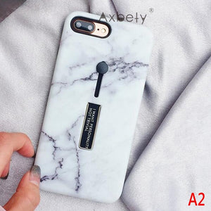 Luxury Message Marble Pattern Printed Case For iPhone 7 | 7 Plus | 8 | 8 Plus | X | XS | XS MAX | XR with Finger Holder