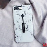 Luxury Message Marble Pattern Printed Case For iPhone 7 | 7 Plus | 8 | 8 Plus | X | XS | XS MAX | XR with Finger Holder