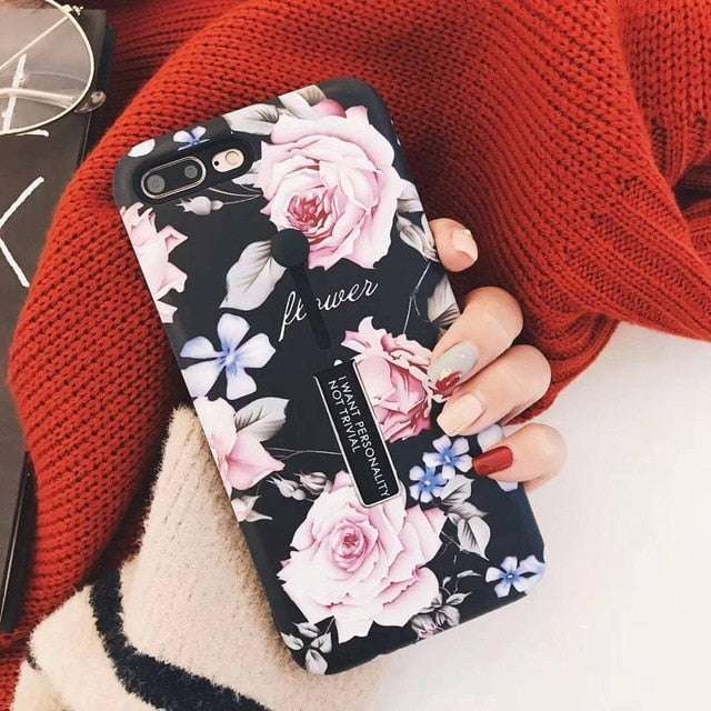 Luxury Message Marble Pattern Printed Case For iPhone 7 | 7 Plus | 8 | 8 Plus | X | XS | XS MAX | XR with Finger Holder