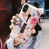 Luxury Message Marble Pattern Printed Case For iPhone 7 | 7 Plus | 8 | 8 Plus | X | XS | XS MAX | XR with Finger Holder