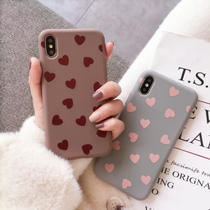 Love Heart Matte Soft Case for iPhone 7 | 8 | Plus | X | XS Max | XR