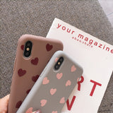 Love Heart Matte Soft Case for iPhone 7 | 8 | Plus | X | XS Max | XR