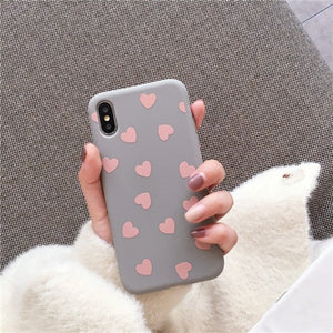 Love Heart Matte Soft Case for iPhone 7 | 8 | Plus | X | XS Max | XR