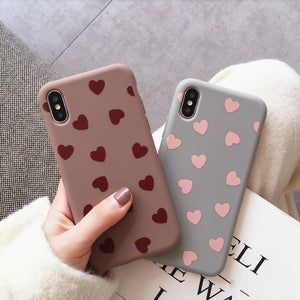 Love Heart Matte Soft Case for iPhone 7 | 8 | Plus | X | XS Max | XR