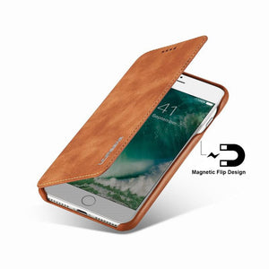 Luxury Leather Magnetic Flip Case for Apple iPhone Cover