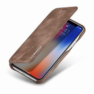 Luxury Leather Magnetic Flip Case for Apple iPhone Cover