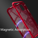 Marble Glossy Finish Luxury Magnetic Flip Adsorption Metal Case For iPhone