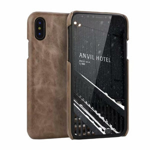 Brand Genuine Full Grained Leather Back Cover with Read Natural Cow Skin Cover for Apple iPhone